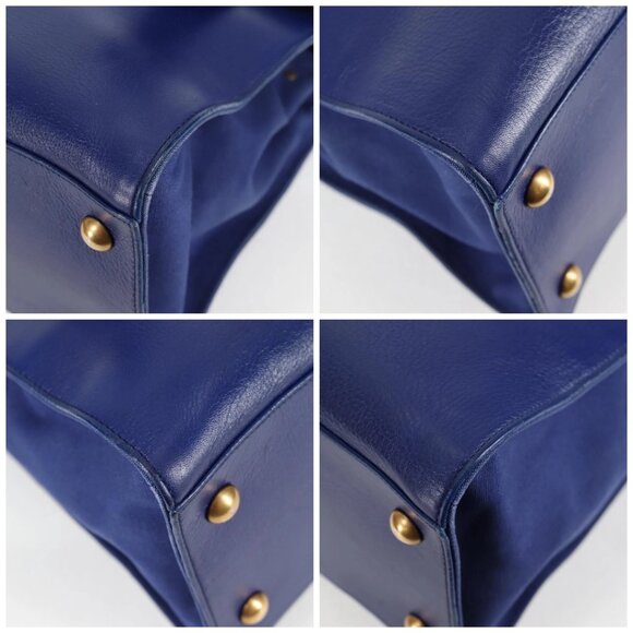 SAINT LAURENT Shoulder Bag Leather 2way Blue Gold 313456 Auth 127908V - Picture 16 of 16